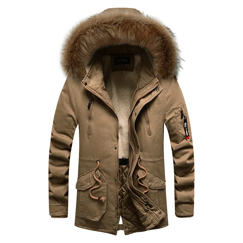 

Мужская зимняя куртка, пальто большого размера, бархатная флисовая Толстая теплая зимняя куртка для мужчин, парки, ветровка, Erkek Mont