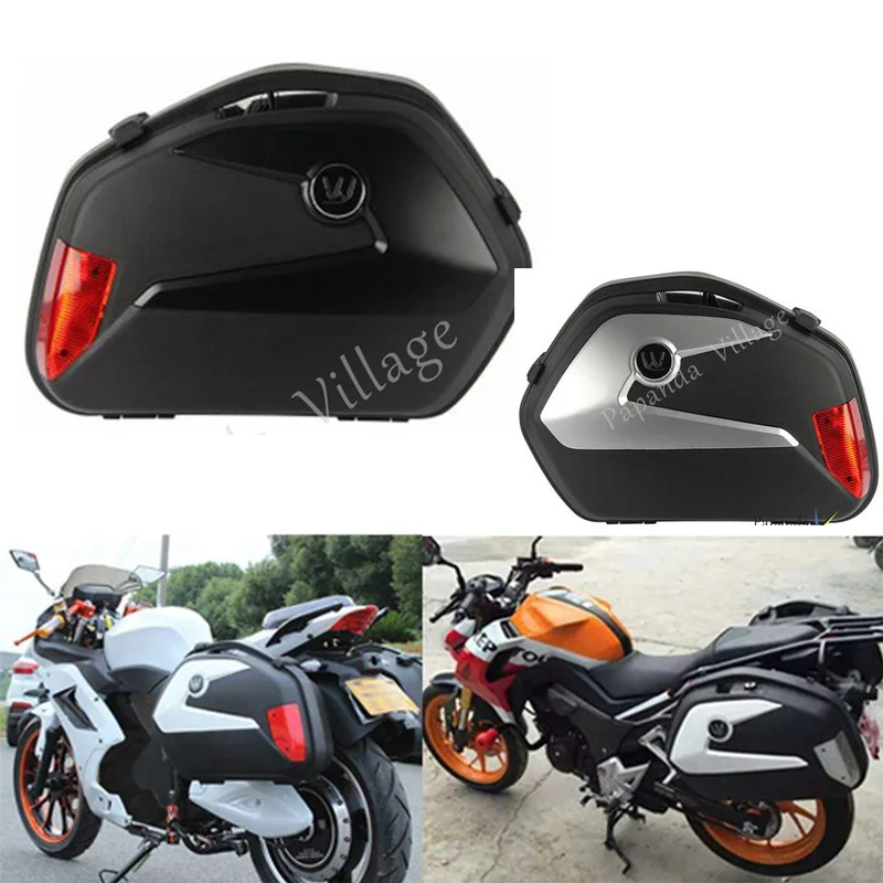 2X Универсальные черные боковые Чехлы для мотоцикла 20 л багажная коробка Suzuki Yamaha