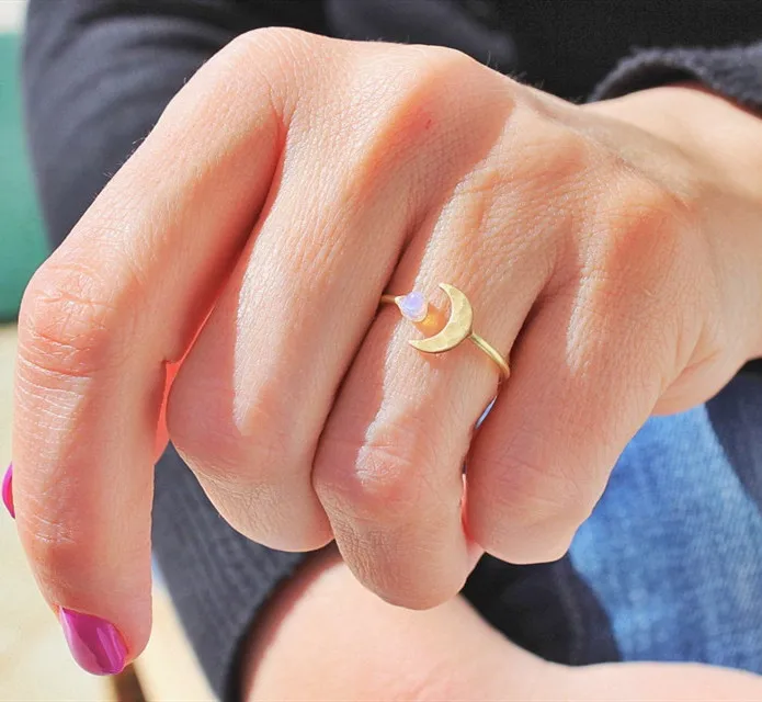 Минимализм Золотая Луна моделирование женские банкетные регулируемые золотые