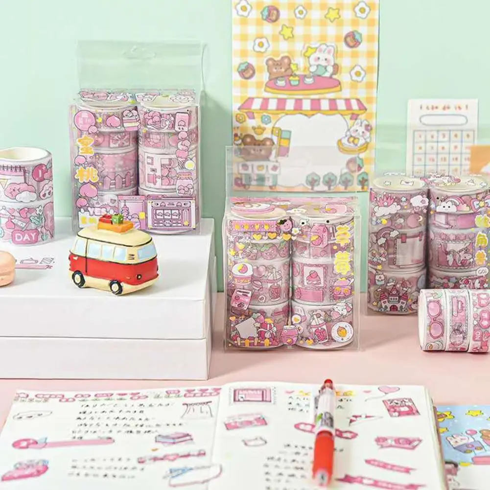 

8 рулонов Washi ленты очаровательные DIY декоративные школьные принадлежности для скрапбукинга