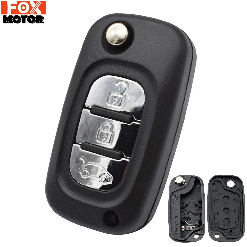 Для Renault Fluence Megane Clio Kangoo Master Modus Twingo Сменный Чехол 3 кнопки с невырезанным лезвием