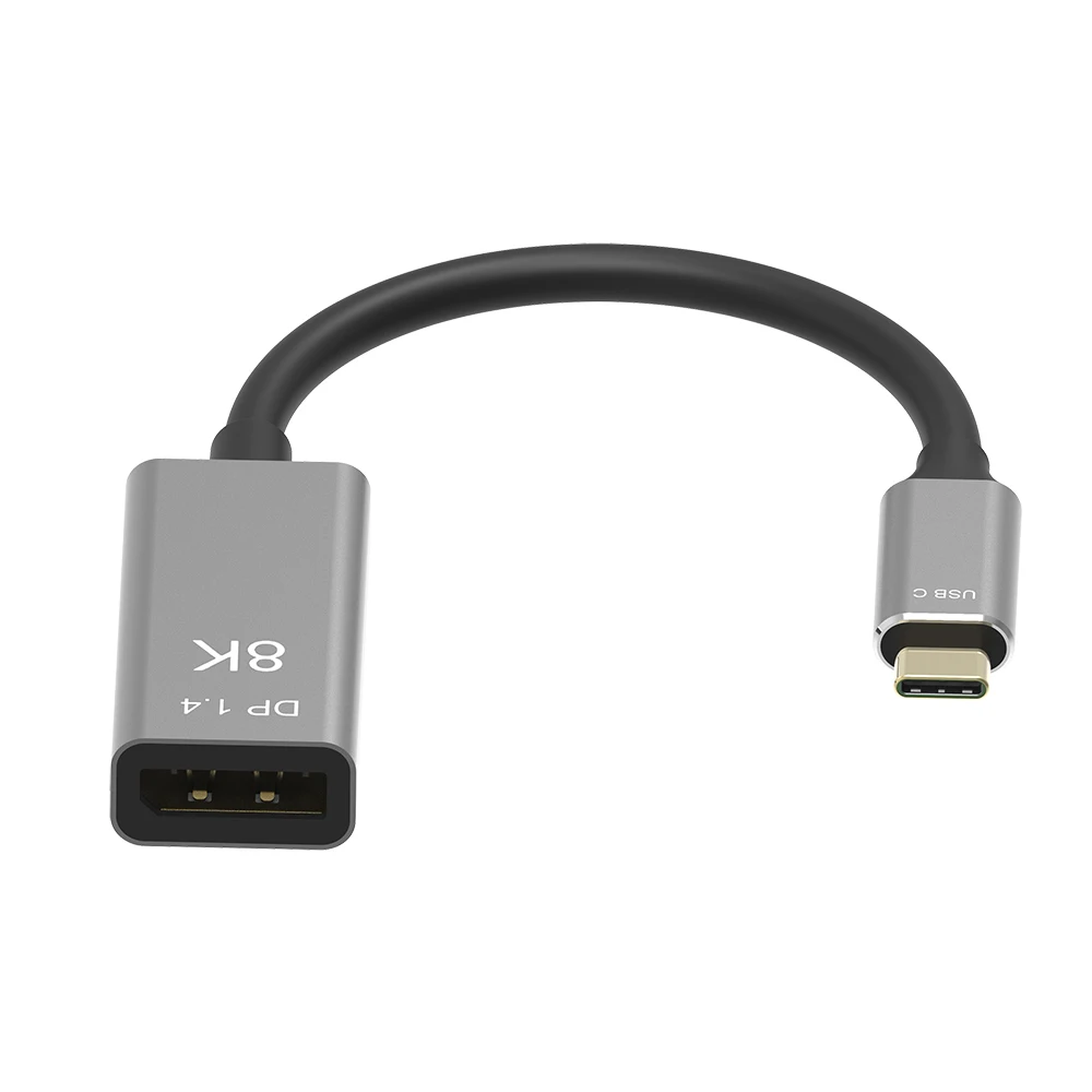 CABLEDECONN USB C to DisplayPort 1.4  Cable 8K@60Hz 4K@144Hz Male to Female 25CM Converter Thunderbolt 3 to DisplayPort Adapter