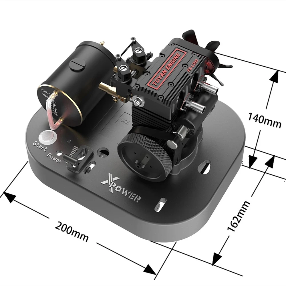Toyan FS-S100AS Four-Stroke Methanol Engine Set For RC Car Ship Model With Base Fuel Tank Battery Start ESC Heat Head Cap Etc | Игрушки и
