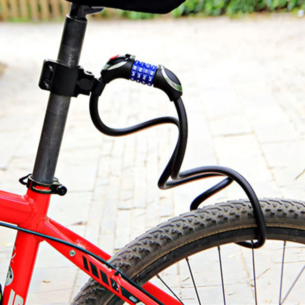 Комбинированный велосипедный кабельный замок из спиральной легированной стали