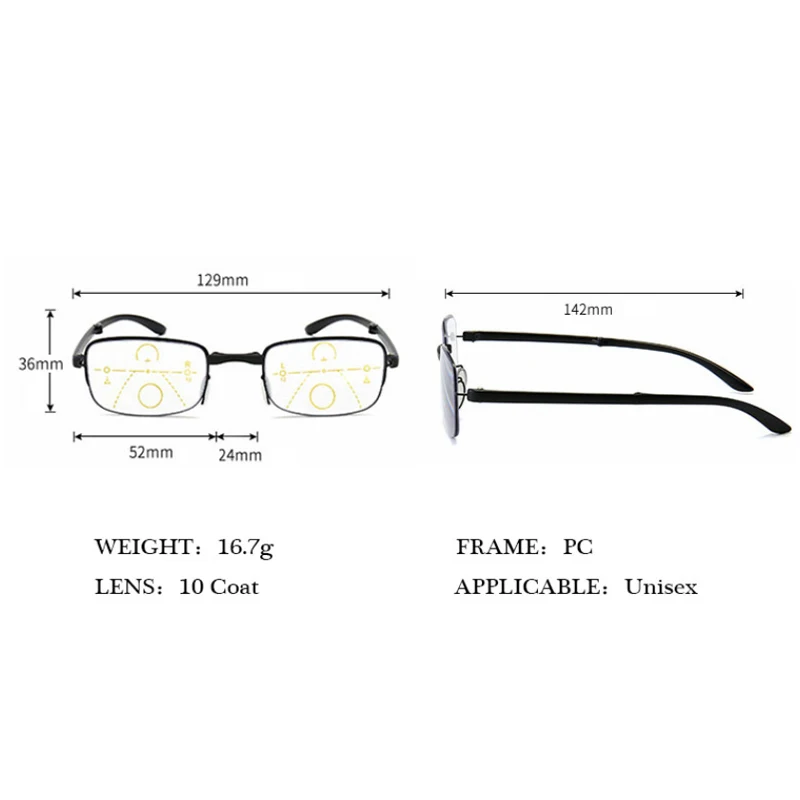 2019 Progressive multifocal folding reading glasses men smart zoom women far near sight anti-blue with case | Аксессуары для