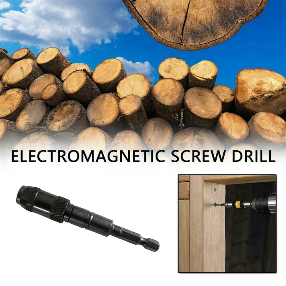 

1pcs Electromagnetic Screw Drill Bit Carbon Steel Impact Magnetic Pivoting Bit Tip Holder Swivel Screw Drill Accessory