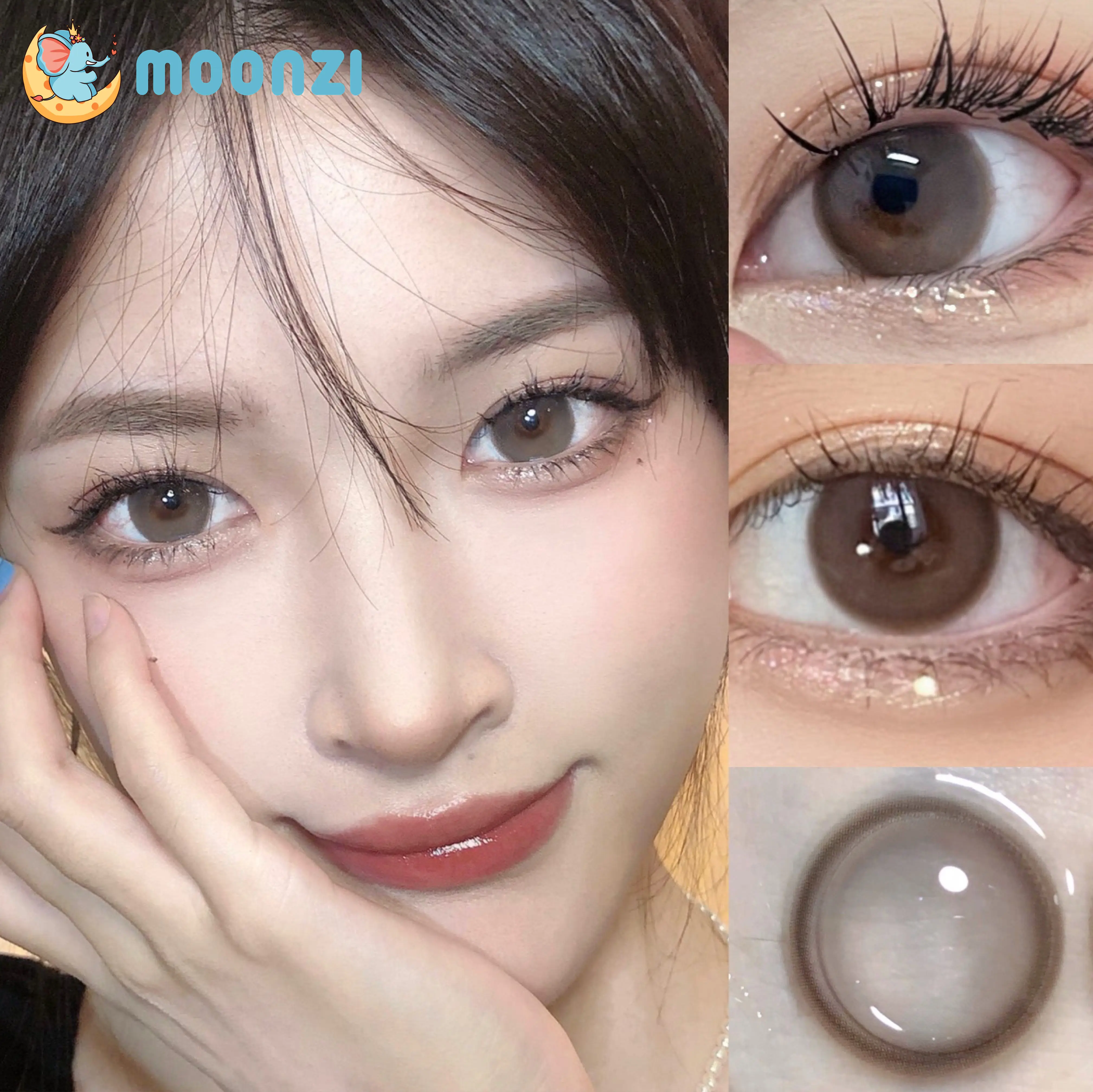 

MOONZI collagen gray Soft Eye Contact Lenses for eyes High Quality Big Natural Colored Small Beauty Pupil Degrees Myopia Prescri