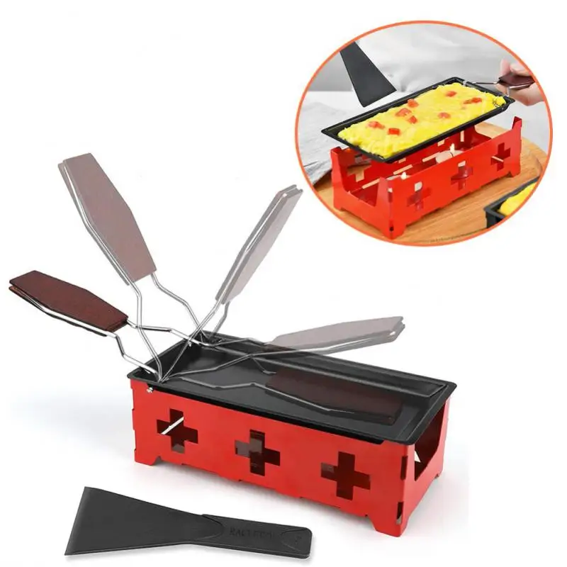 

Non-Stick Metal Cheese Baking Pan Portable Baking Tray Stove Set Butter Cheese Baking Pan Scottish Style BBQ Dish Kitchen Baking