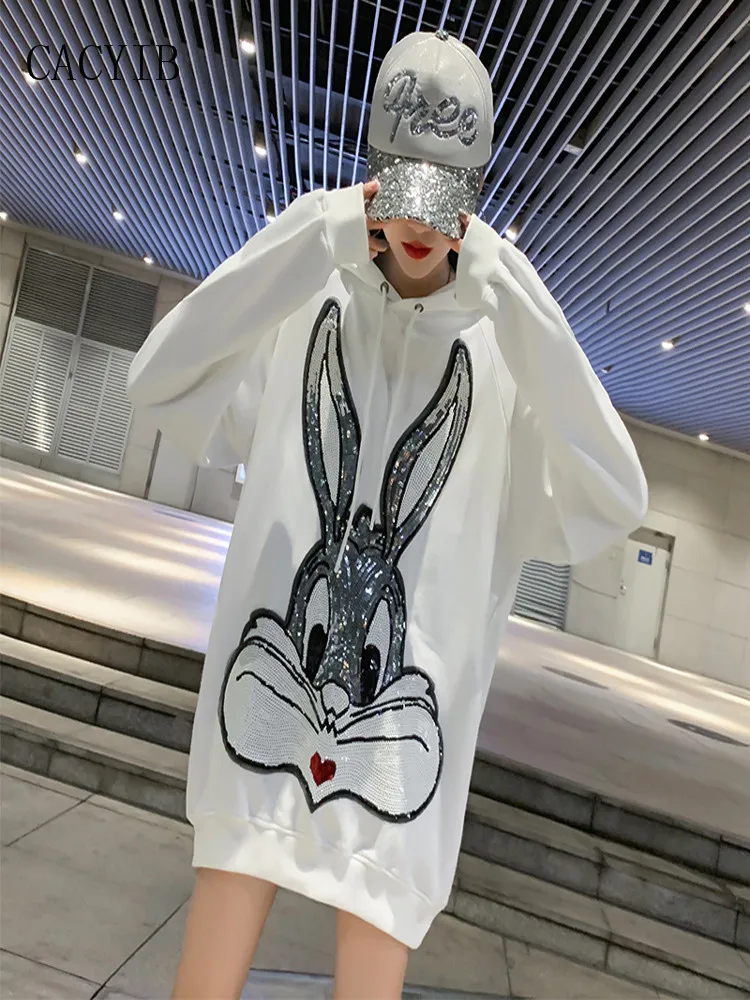 

2020 модная женская зимняя новая Корейская версия свободного кроя, Женский бархатный плотный длинный пуловер с капюшоном в стиле бойфренда и ...