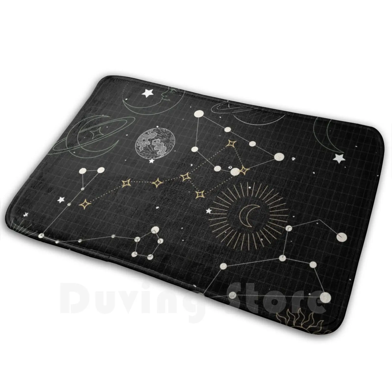 

Space Design ( Colour ) Carpet Mat Rug Cushion Soft Moon Space Stars Planets Black Goth Astrology Astronomy Spooky
