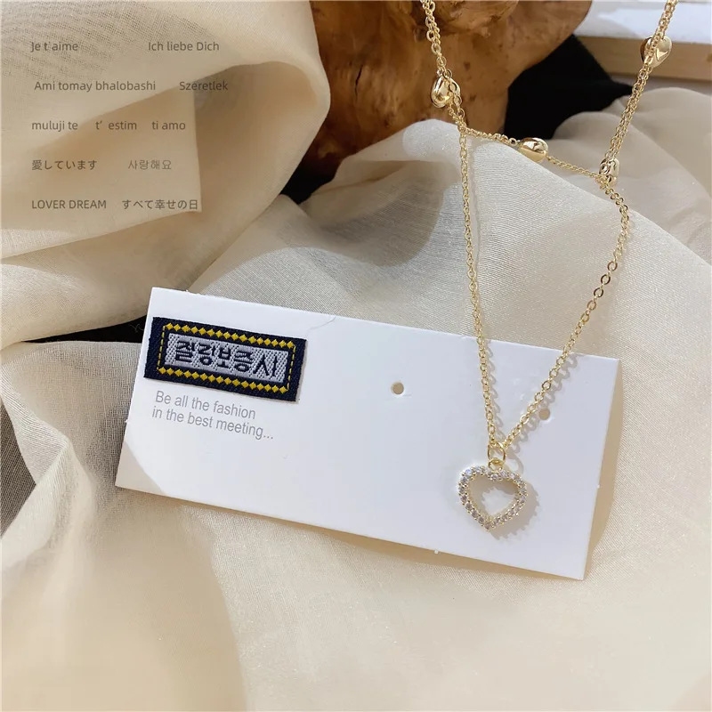 Эстетическое Многоярусное ожерелье с подвеской в виде сердца чокеры женское