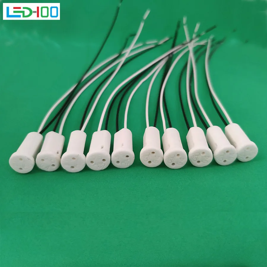 

Good quality G4 Base g4 Socket plug ceramic g4 Lamp Holder Head Wire Connector G4 Lampholders base for led bulb spotlight