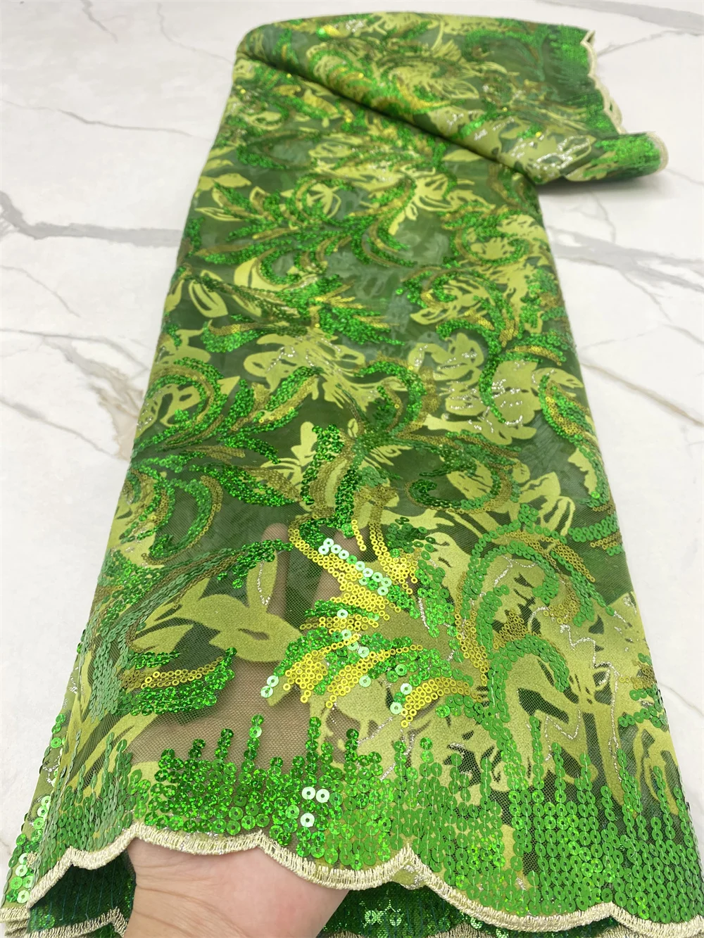 

Африканская кружевная ткань «сделай сам», дизайн платьев, зеленые блестки, африканская кружевная ткань 2021, Тюлевая кружевная ткань для ниге...