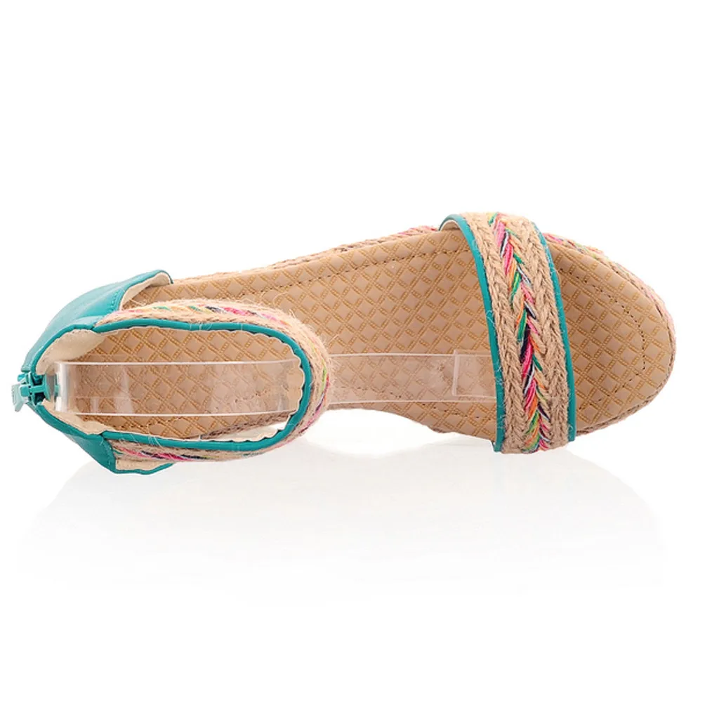 Сандалии SAGACE женские на танкетке удобные босоножки в этническом стиле толстой