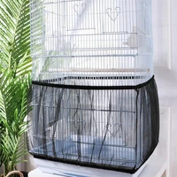 dustproof birdcage cover nylon mesh bird cage cover shell skirt net seed catcher guard airy mesh net parrot pet bird cage cover