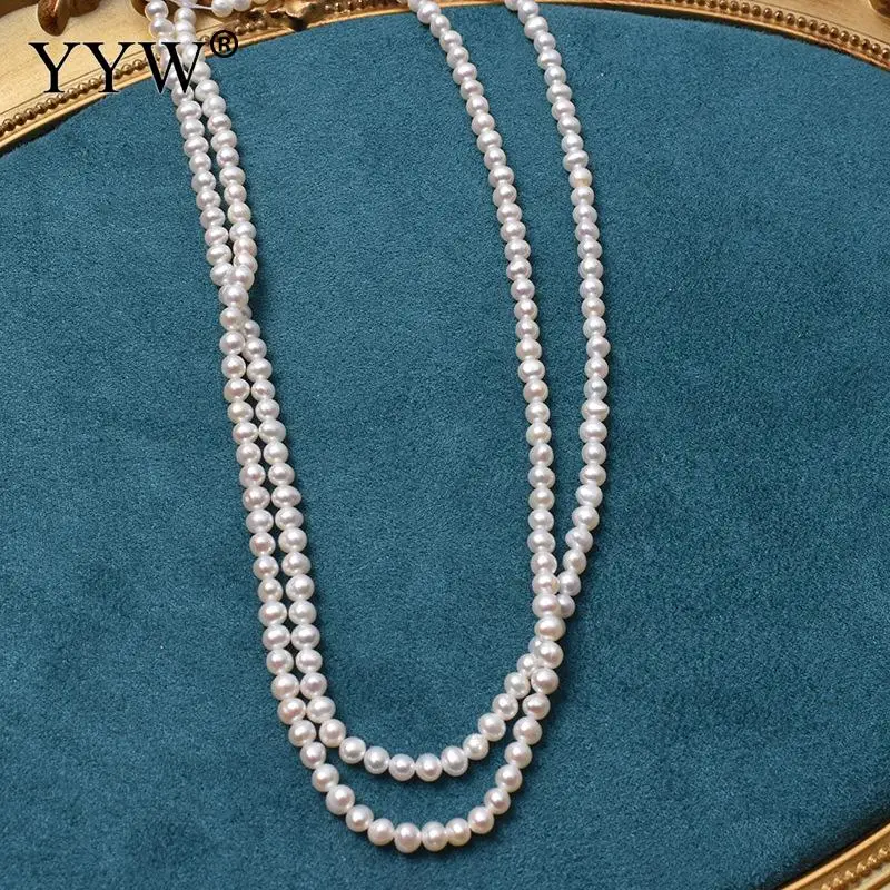 Cultured Round Freshwater Pearl Beads Natural Fashion Jewelry Diy White 4-5mm 15.35-15.75 Inch Strand For Making | Украшения и