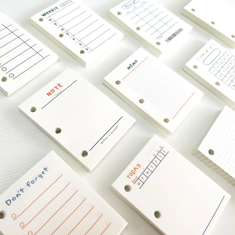 6x8 см мини цветные листы рефилера с 3 отверстиями карманные дневники внутренние