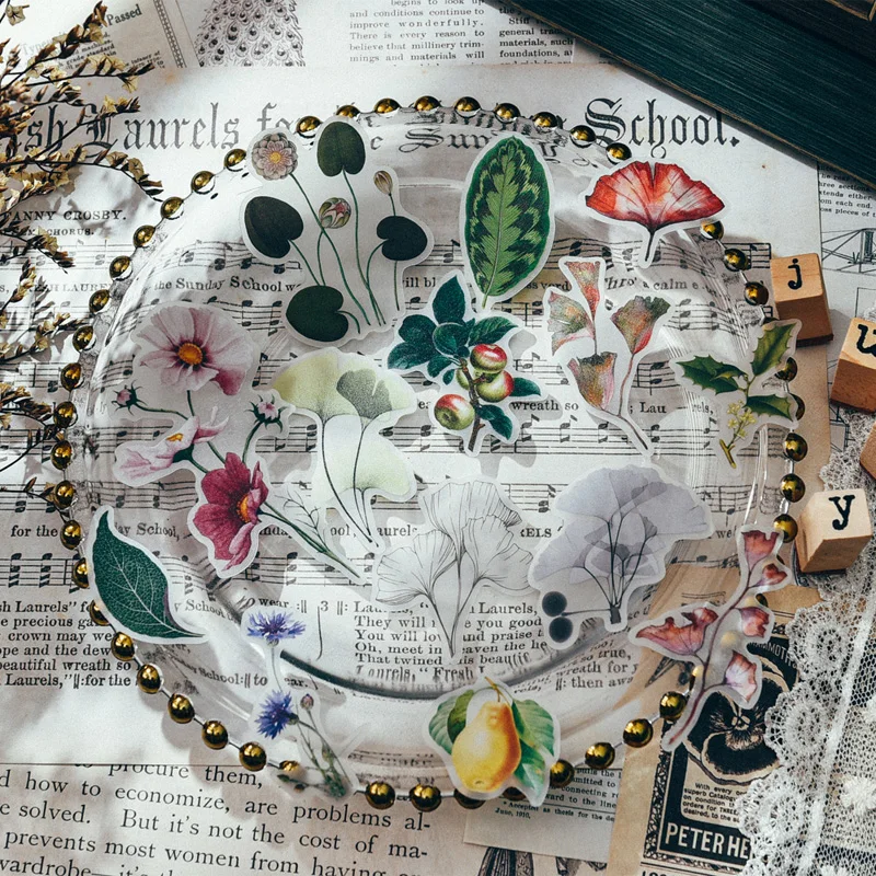 50 шт. цветы и растения бумажные наклейки для скрапбукинга Happy planner/изготовление
