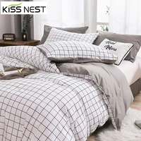 plaids plain color100 cotton bedding set home duvet cover and pillowcasesbed setsizetwinfullkingqueensingledouble