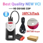 10 шт.лот DHL новый vci 2017.R3 генератор ключей на cd VD DS150E CDP bluetooth для delphis OBD2 автомобильные грузовики сканер Инструменты диагностический ремонт