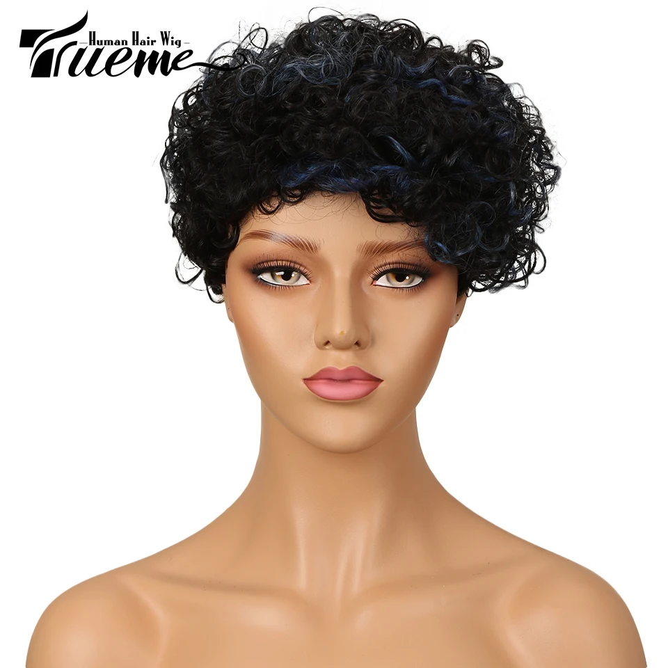 Женские парики из натуральных волос Trueme с волнистыми прядями волос|Парики