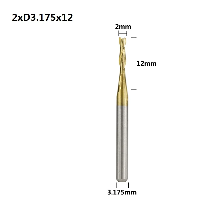 2.0xD3.175x12 XCAN 10 шт. 2,0 мм 2 каннелюра с плоским концом Концевая фреза 8/12/17/22 мм резки Длина 3,175 Хвостовая фреза с твердосплавными режущими пластинами Концевая фреза типа ЧПУ гравировальная насадка - Длина режущей кромки: 2.0xD3.175x12