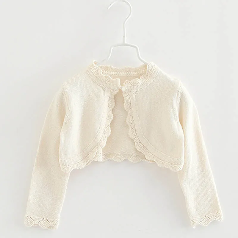 

Baby Girls Knitting Cardigan Sweater Coat Long Sleeve Solid Cotton Children Clothes Autumn Spring Baby Girl Shawl Sweater