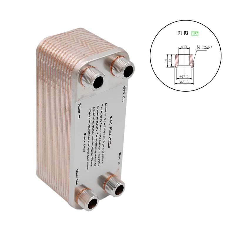 Домашний пивной Чиллер с 30 тарелками мужской чиллер 1/2 &quotNPT теплообменник из