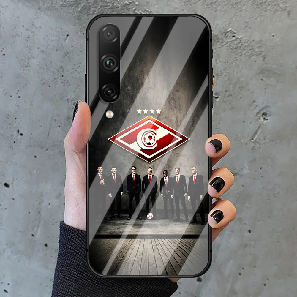 

Russian Spartak moscow football Phone Tempered Glass Case Cover For huawei honor 7 8 9 10 20 A X S lite i pro Etui Bumper Back