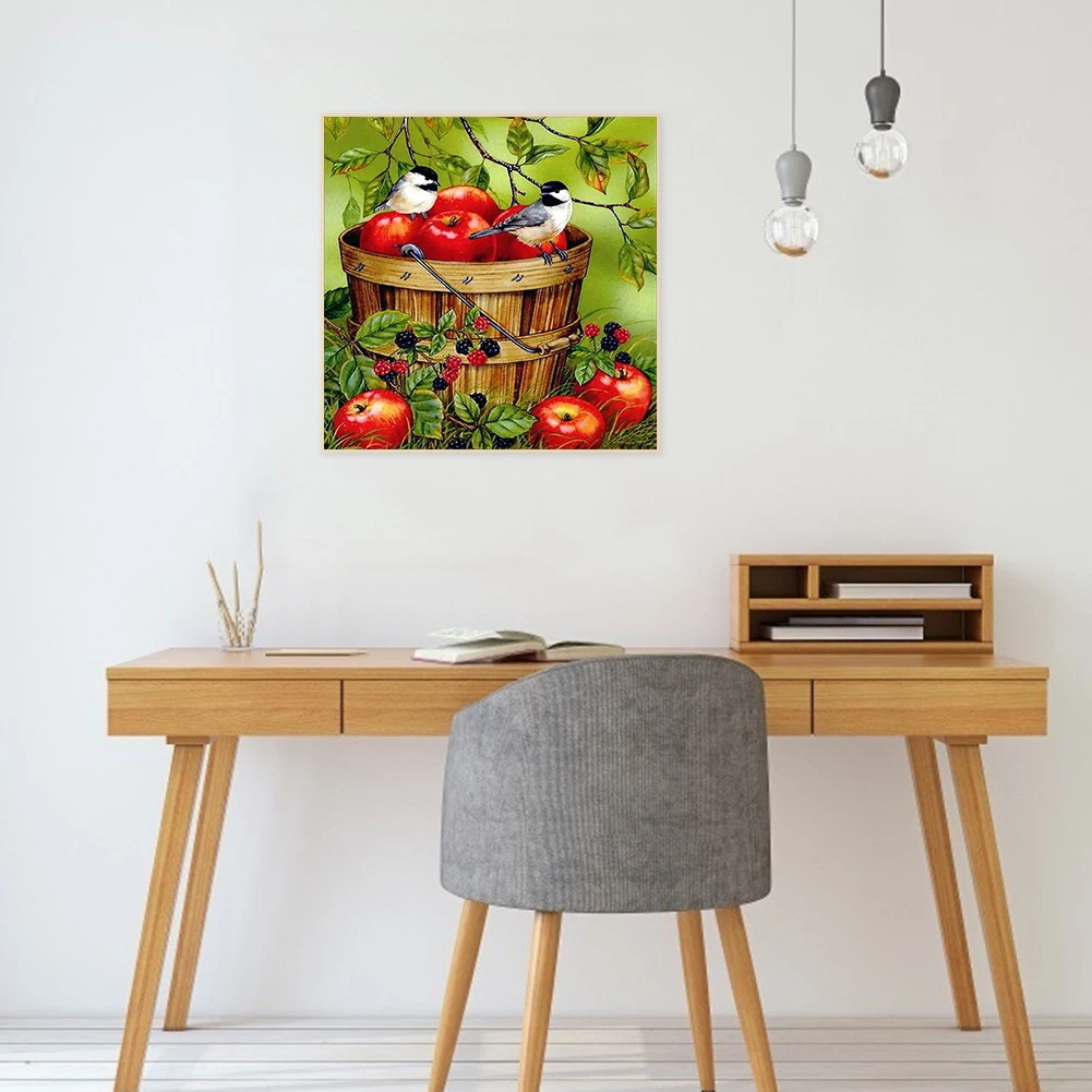 11CT полная вышивка птица яблоко животное холст штампованный Китайский Набор для