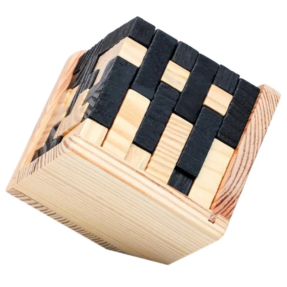 

Wooden Cube Puzzle Ming Luban Interlocking Educational Toys For Children Kids Brain Teaser Early Learning Toys Gift