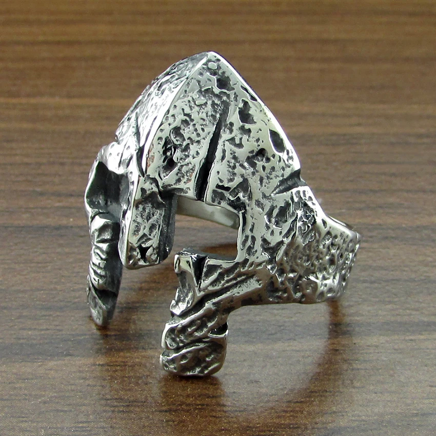 Бесплатная доставка Панк 316L нержавеющая сталь спартанская кольцо шлем маска