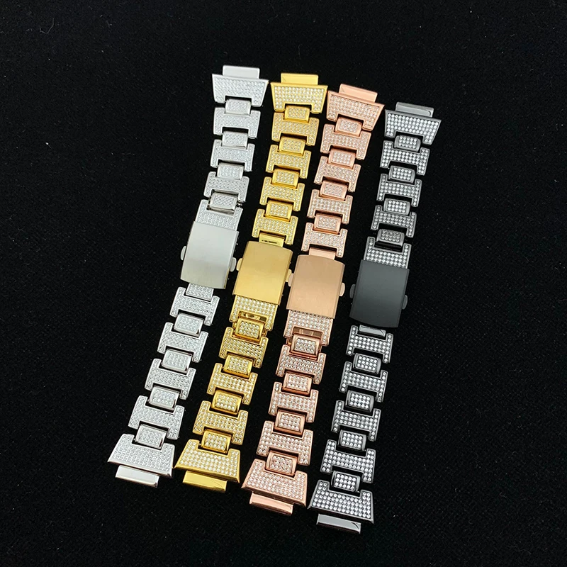 Позолоченный Браслет для часов G shock DW6900 с микрозакрепкой lab diamond 18k|Ремешки часов| |