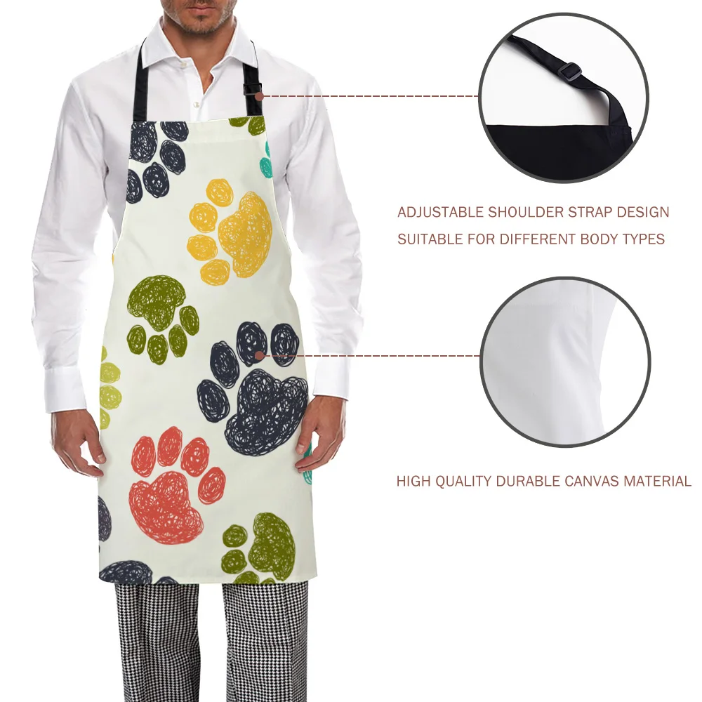 Tophome Кухонный Фартук с принтом собачьей лапы регулируемые фартуки из парусины