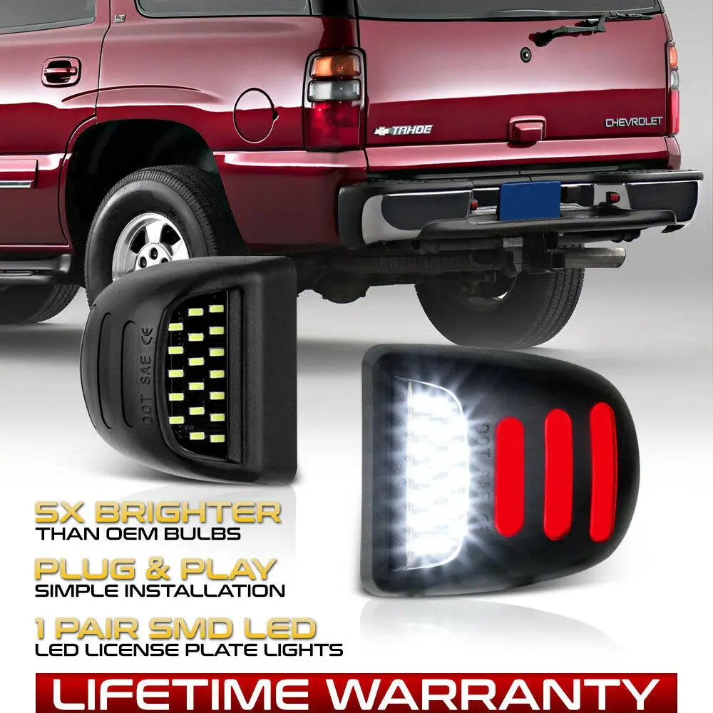 

2000-2006 Tahoe/Suburban/Yukon Black LED License Plate Light Lamp