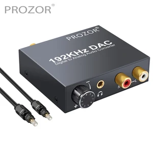 192khz dac converter digital optical coaxial toslink to analog lr rca 3 5mm jack audio converter adapter with volume control free global shipping