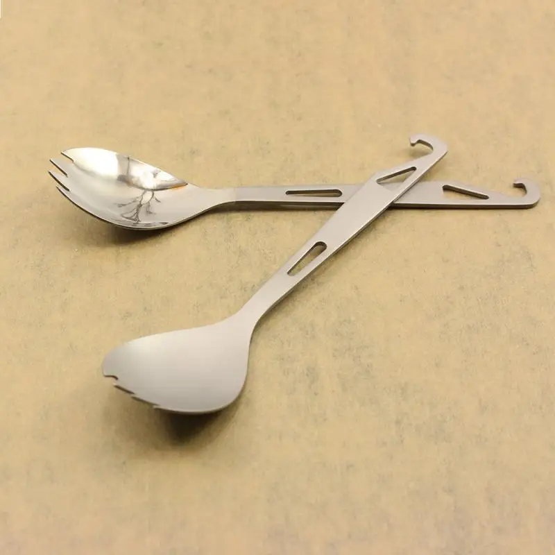 

Multifunctional Fork Spoon Tableware Pure Titanium Outdoor Camping Picnic Multifunctional Fork Spoon Tableware Made Of Pure