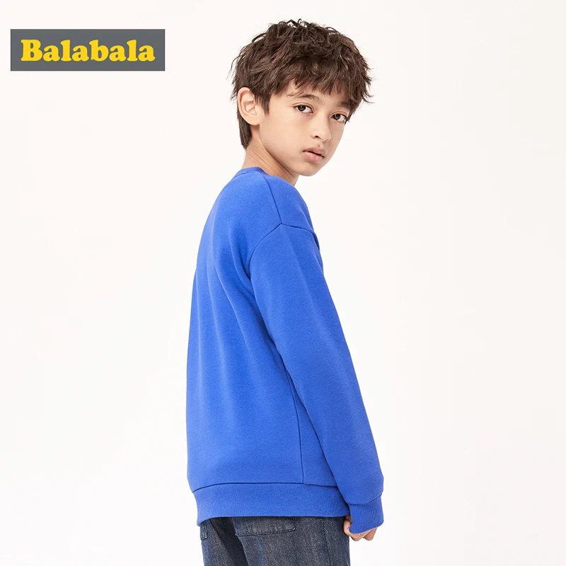 Balabala Children plus velvet sweatershirt boys autumn and winter 2019 new big children hoodies fashion warm | Детская одежда и