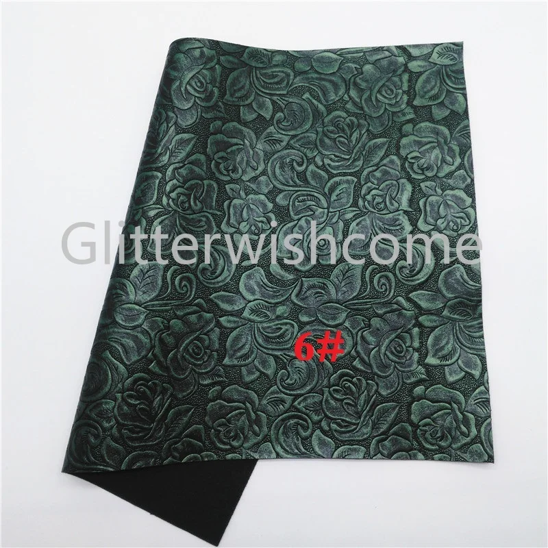 Glitterwishcome 21X29 см A4 размер винил для бантов цветы искусственная кожа, Vintge синтетическая искусственная кожа листы для бантов, GM598A