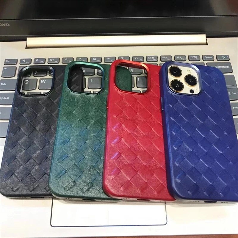 

Suitable for For iPhone 13 Pro Max Case Original 100 % Genuine Case For iPhone 13Pro Real Leather Metal Button Back Cover iP13