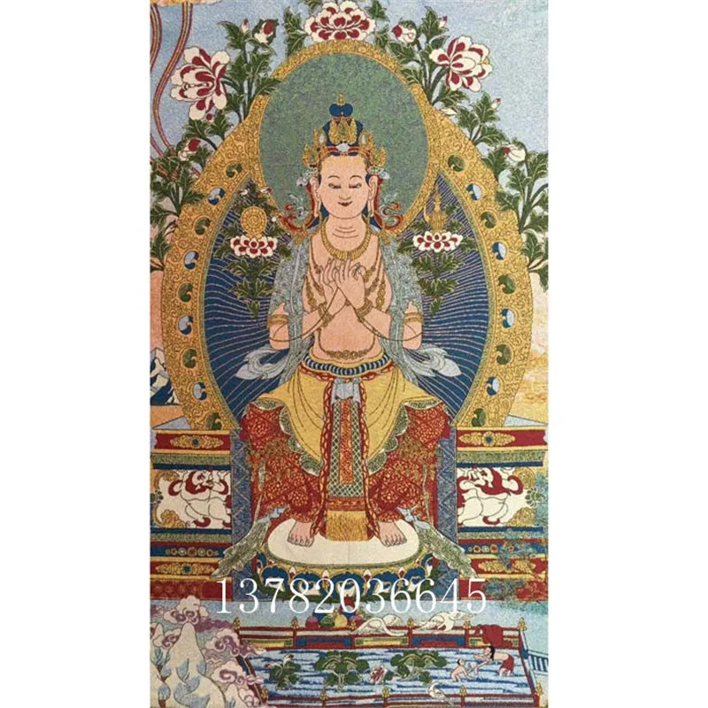 

Непал Тибет танка шелковые подвесные картины поклонение TongZi Guanyin