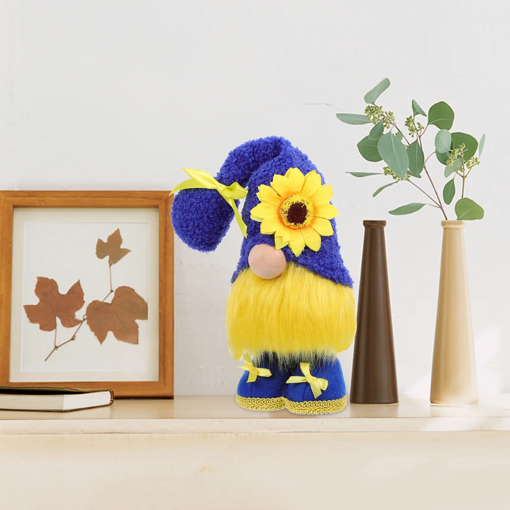 

1Pc Sunflower Gnome Doll Spring Gnome Ornament Honey Gnome Figurine Desk Decor