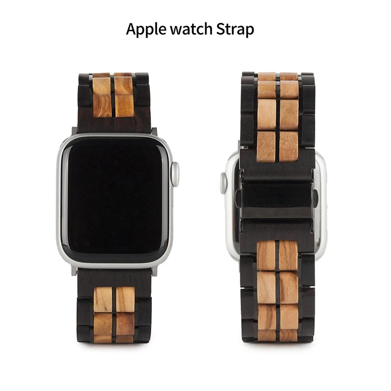 Сменный деревянный ремешок для часов Apple Watch 4 Band Series 1/2/3/4 браслет из нержавеющей