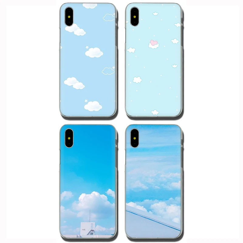 Жёсткий чехол для телефона с синим небом и облаком iphone 5 5S 5C SE 2020 6 6S Plus 7 8 X XR XS 11 Pro