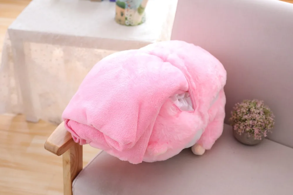 Прямая поставка Peluches хомяк плюшевые животные мягкая игрушка хомячок с покрывалом Подушка 3 в 1 Набор для детей