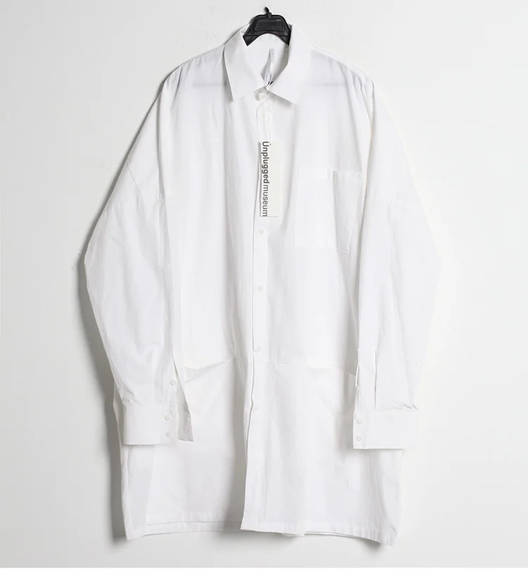 

Retro Hong Kong style shirt loose small handsome tooling style long sleeve top