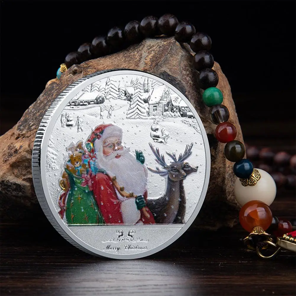

Christmas Gift 3D Santa Claus Metal Medal Creative Christmas Gift Coin For Kid Family Merry Christmas Gift