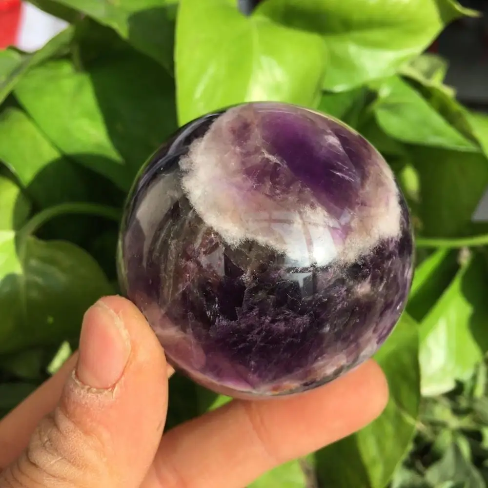 

Natural fantasy purple crystal ball natural crystal reiki healing ball as a gift
