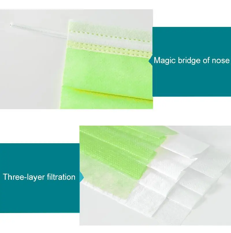 Маска одноразовая непромокаемая трехслойная с фильтром 50/100/500 шт.|Маски| |