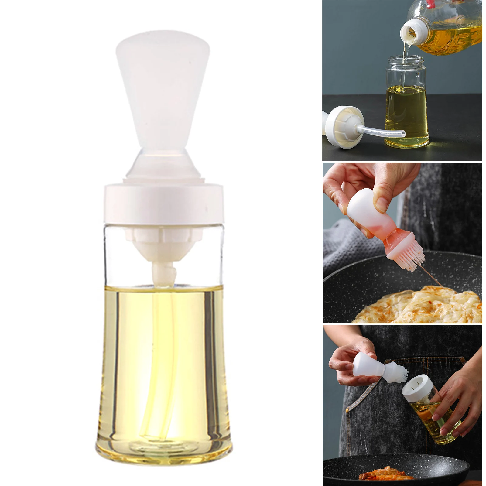 

Горячая барбекю силиконовая бутылка со щеткой для смазывания маслом пресс-типа с масляной бутылкой для кухни выпечки приготовления барбекю инструмент